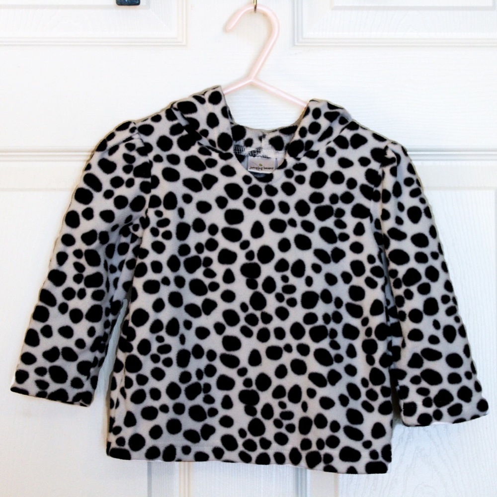 🌸4 for $16🌸 Baby Girls Black Spotted Fleece Hoodie